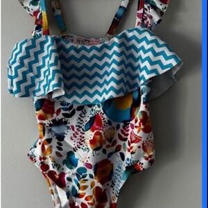 NWT   1 piece swimsuit size 12-18mo. Colorful fun stretch fabric (Pete & Lucy)